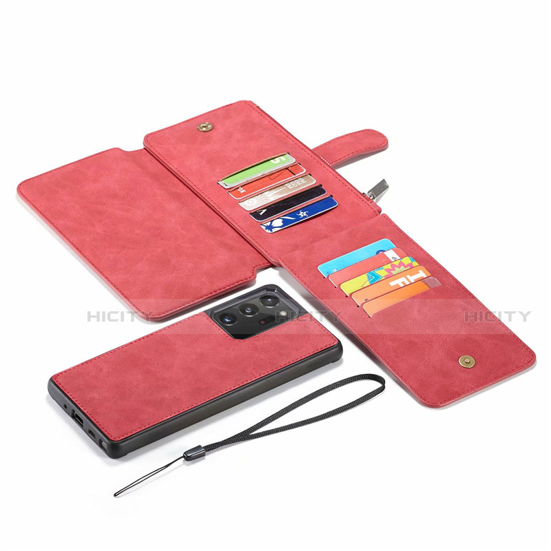 Funda de Cuero Cartera con Soporte Carcasa N03 para Samsung Galaxy Note 20 Ultra 5G Rojo