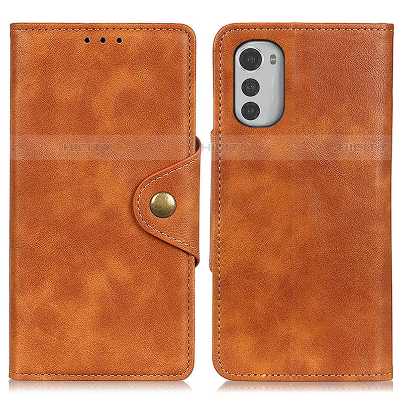 Funda de Cuero Cartera con Soporte Carcasa N03P para Motorola Moto E32 Marron