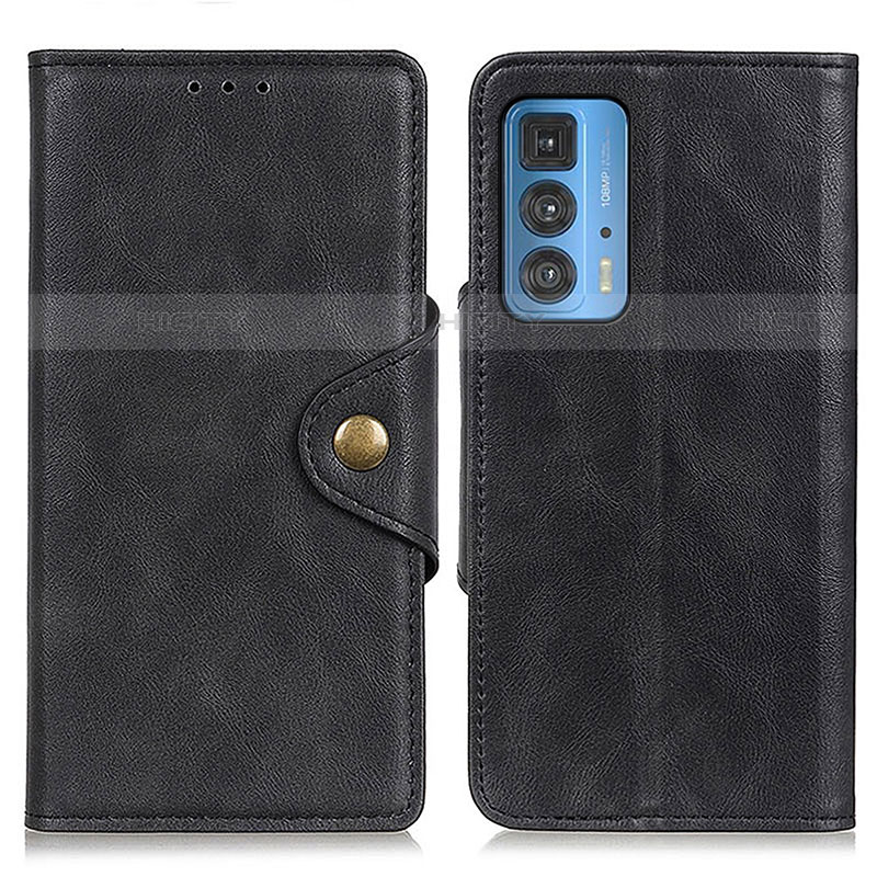 Funda de Cuero Cartera con Soporte Carcasa N03P para Motorola Moto Edge 20 Pro 5G Negro