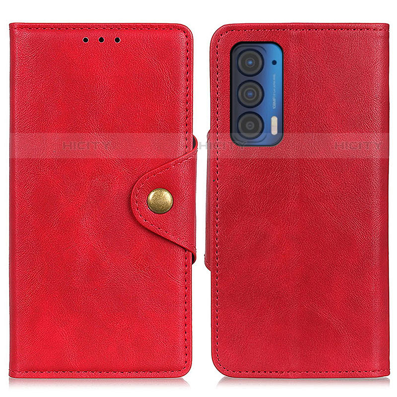 Funda de Cuero Cartera con Soporte Carcasa N03P para Motorola Moto Edge (2021) 5G Rojo