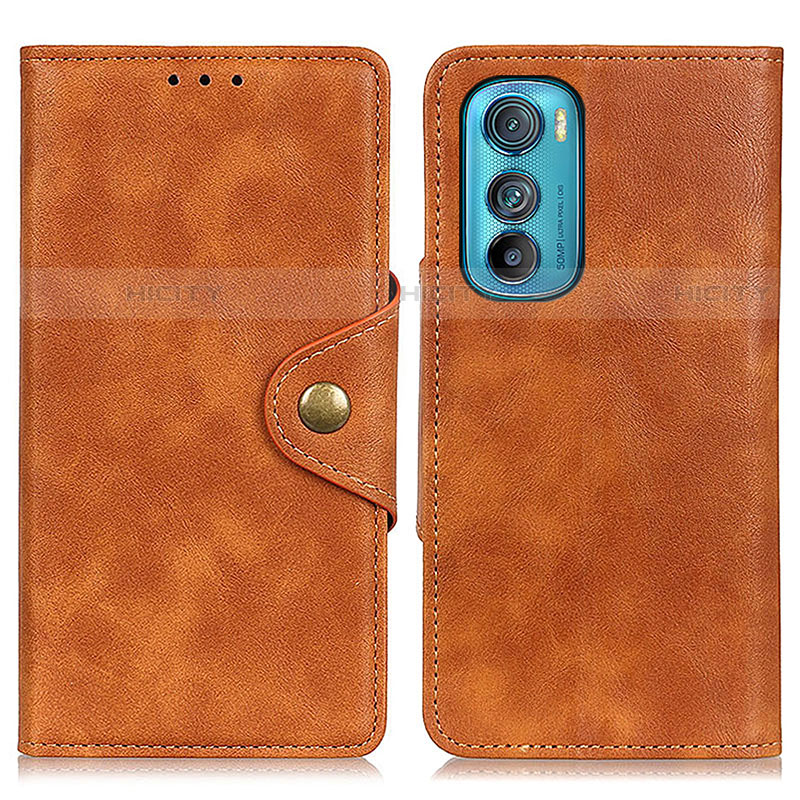 Funda de Cuero Cartera con Soporte Carcasa N03P para Motorola Moto Edge 30 5G Marron