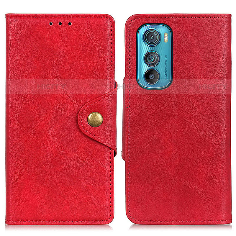 Funda de Cuero Cartera con Soporte Carcasa N03P para Motorola Moto Edge 30 5G Rojo