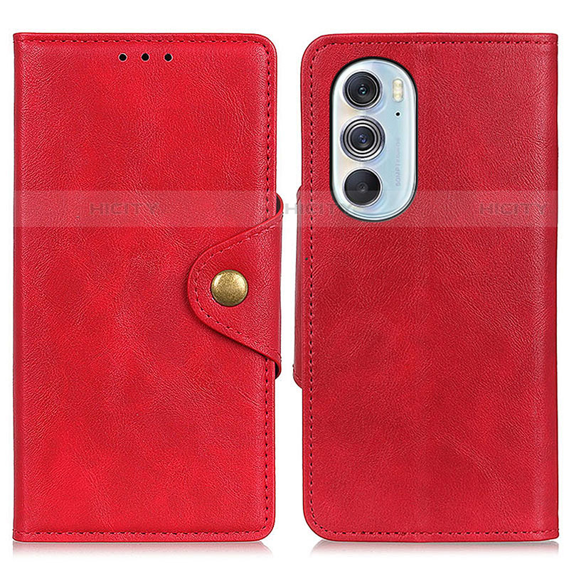 Funda de Cuero Cartera con Soporte Carcasa N03P para Motorola Moto Edge Plus (2022) 5G Rojo