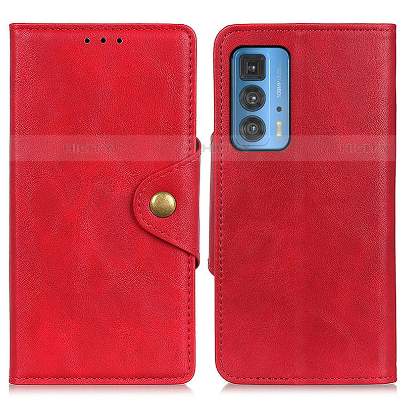 Funda de Cuero Cartera con Soporte Carcasa N03P para Motorola Moto Edge S Pro 5G Rojo