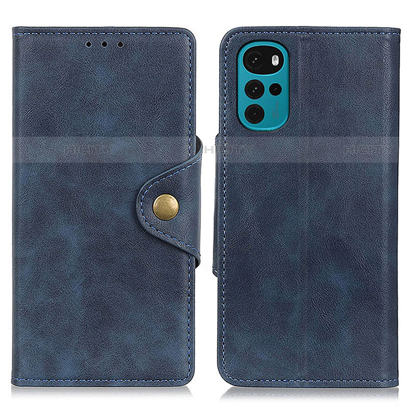 Funda de Cuero Cartera con Soporte Carcasa N03P para Motorola Moto G22 Azul