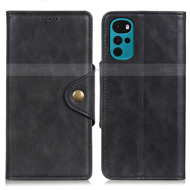 Funda de Cuero Cartera con Soporte Carcasa N03P para Motorola Moto G22 Negro