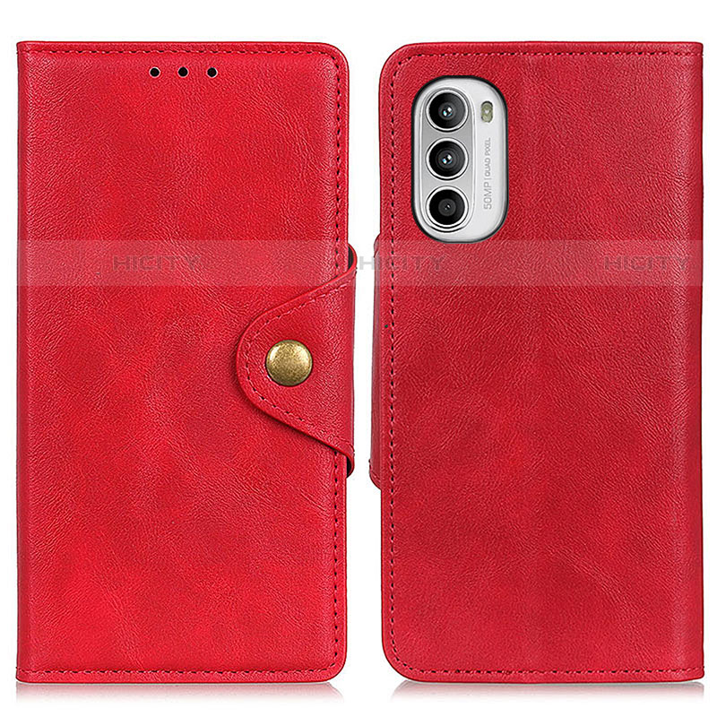 Funda de Cuero Cartera con Soporte Carcasa N03P para Motorola Moto G71s 5G Rojo