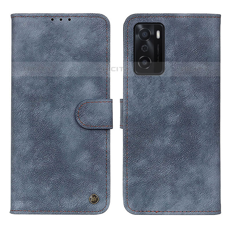 Funda de Cuero Cartera con Soporte Carcasa N03P para Oppo A55S 5G Azul