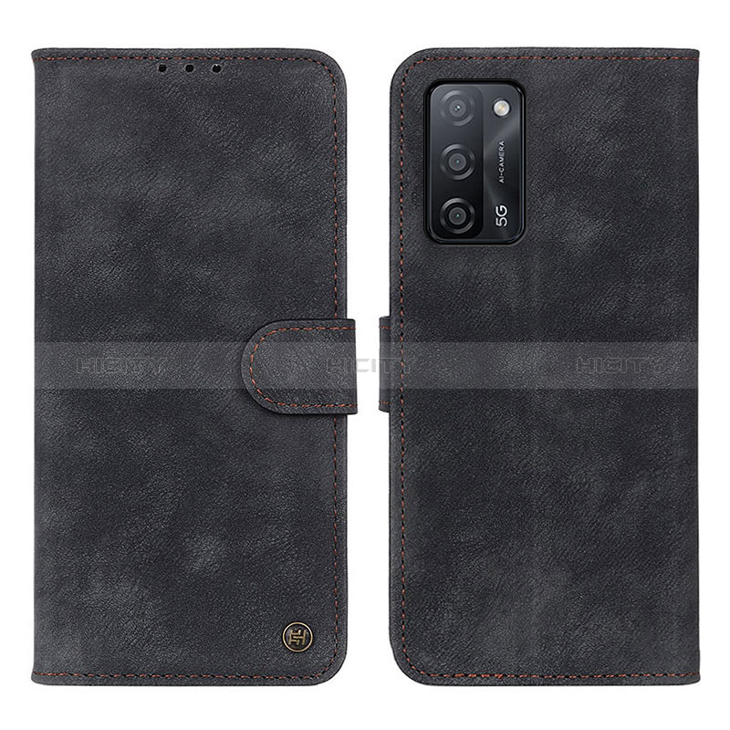 Funda de Cuero Cartera con Soporte Carcasa N03P para Oppo A56 5G Negro