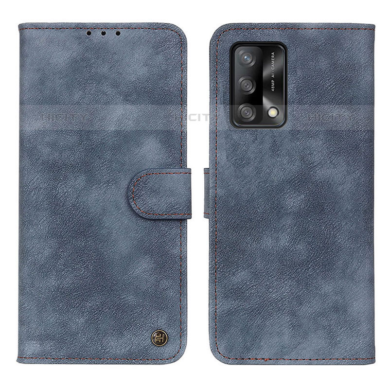 Funda de Cuero Cartera con Soporte Carcasa N03P para Oppo A74 4G Azul