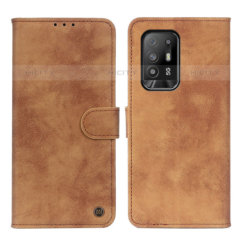 Funda de Cuero Cartera con Soporte Carcasa N03P para Oppo A95 5G Marron