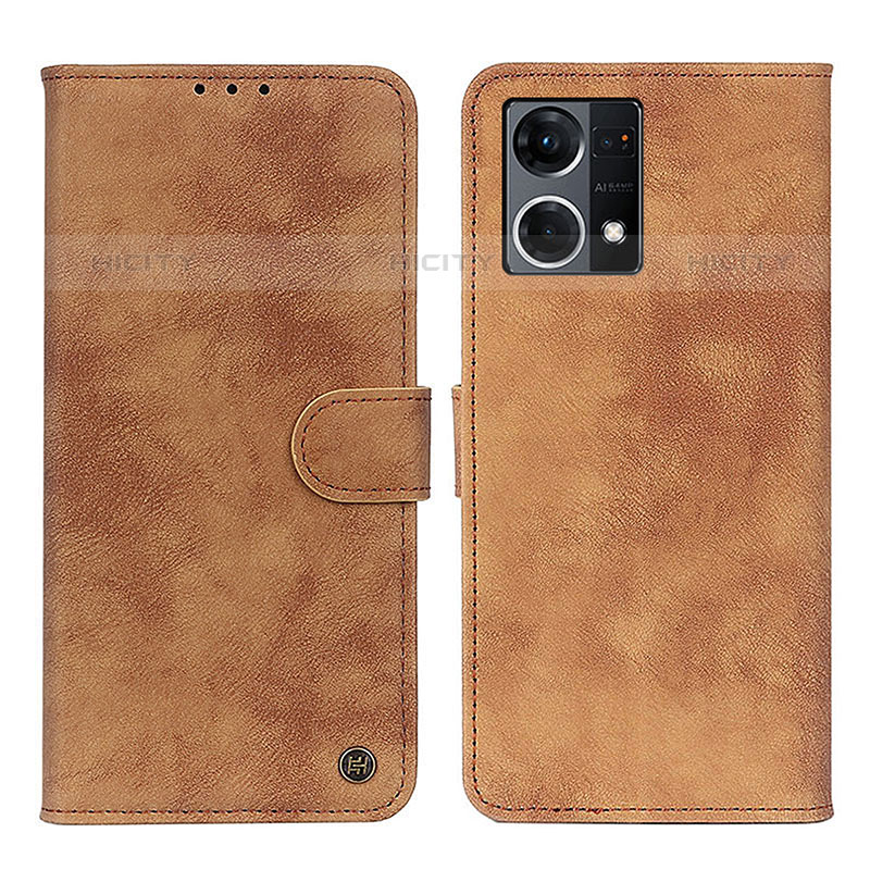 Funda de Cuero Cartera con Soporte Carcasa N03P para Oppo F21s Pro 4G Marron