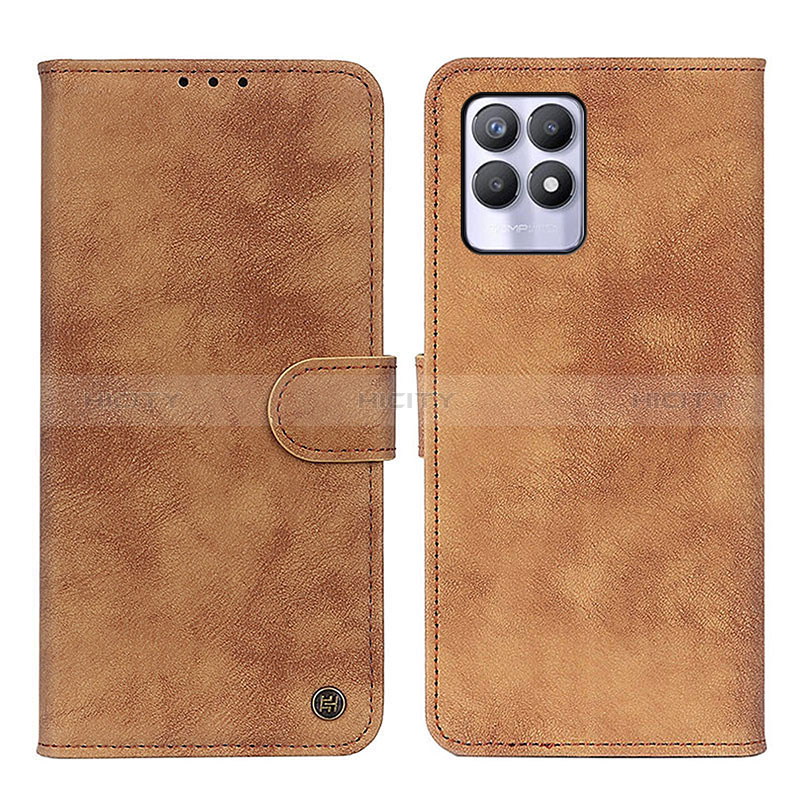 Funda de Cuero Cartera con Soporte Carcasa N03P para Realme 8i Marron