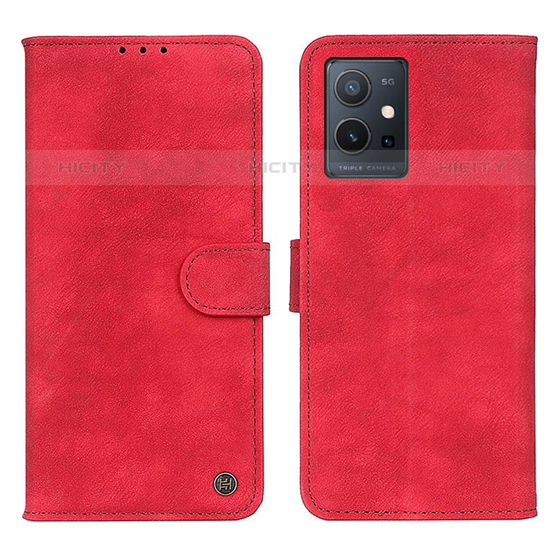 Funda de Cuero Cartera con Soporte Carcasa N03P para Vivo Y55 5G Rojo