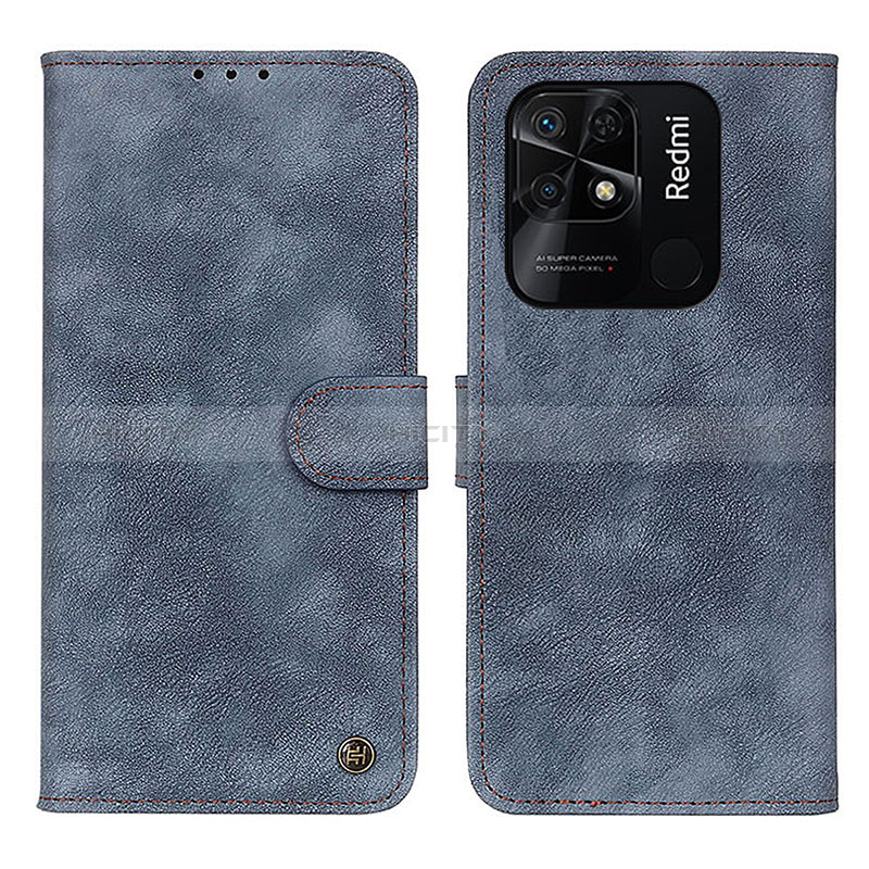 Funda de Cuero Cartera con Soporte Carcasa N03P para Xiaomi Redmi 10 India Azul