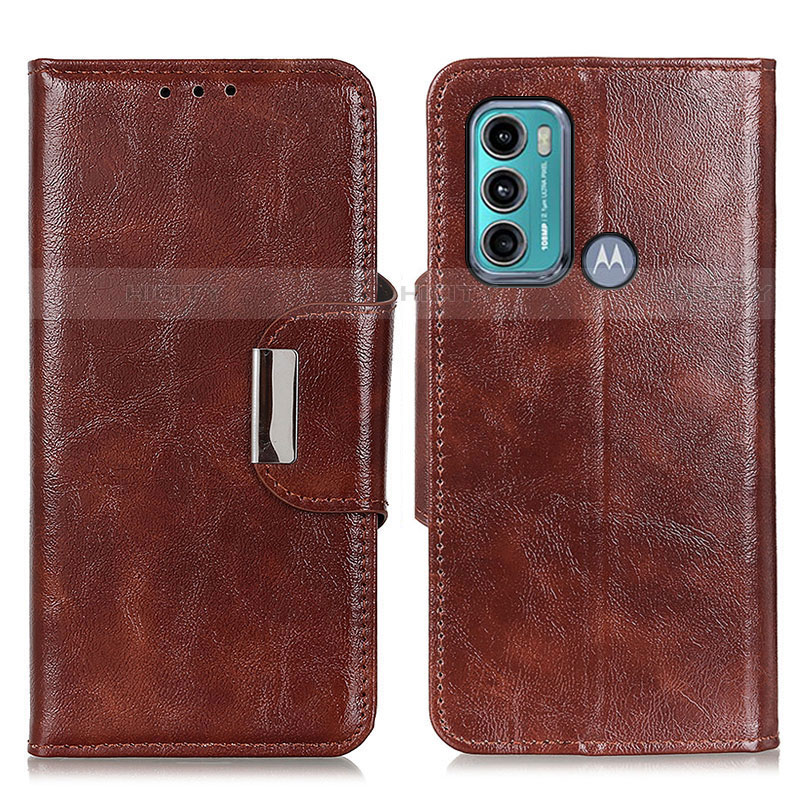 Funda de Cuero Cartera con Soporte Carcasa N04P para Motorola Moto G40 Fusion Marron