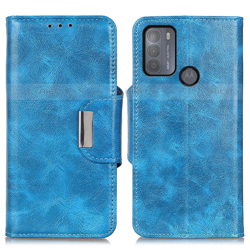 Funda de Cuero Cartera con Soporte Carcasa N04P para Motorola Moto G50 Azul Cielo