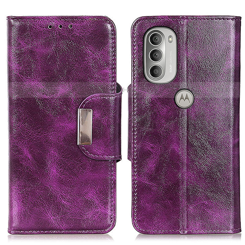 Funda de Cuero Cartera con Soporte Carcasa N04P para Motorola Moto G51 5G