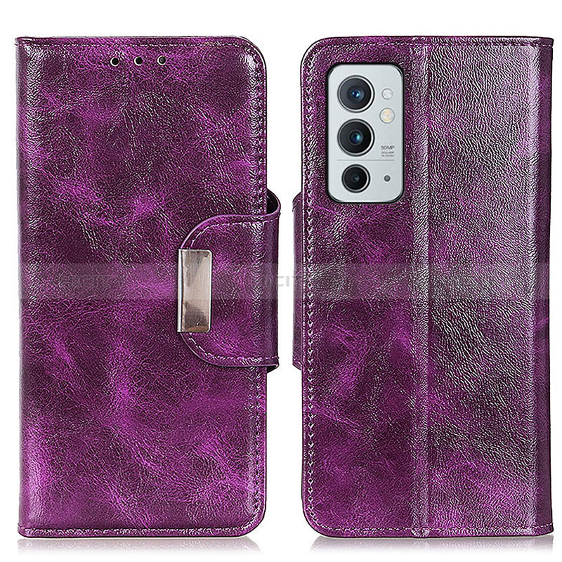 Funda de Cuero Cartera con Soporte Carcasa N04P para OnePlus 9RT 5G Morado