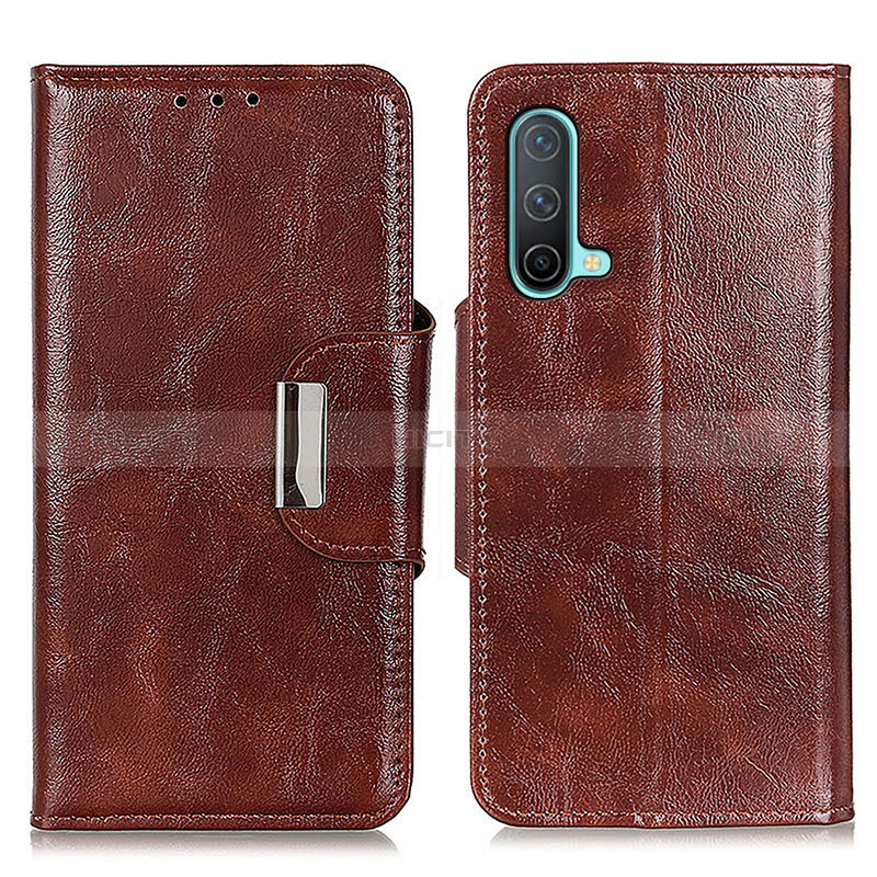 Funda de Cuero Cartera con Soporte Carcasa N04P para OnePlus Nord CE 5G Marron