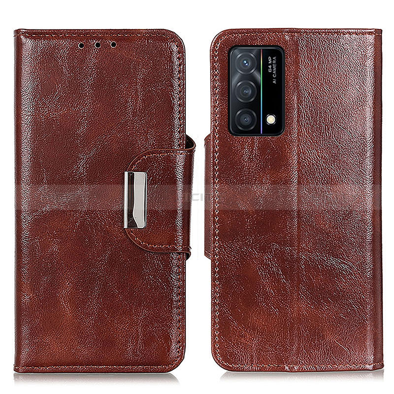 Funda de Cuero Cartera con Soporte Carcasa N04P para Oppo K9 5G Marron