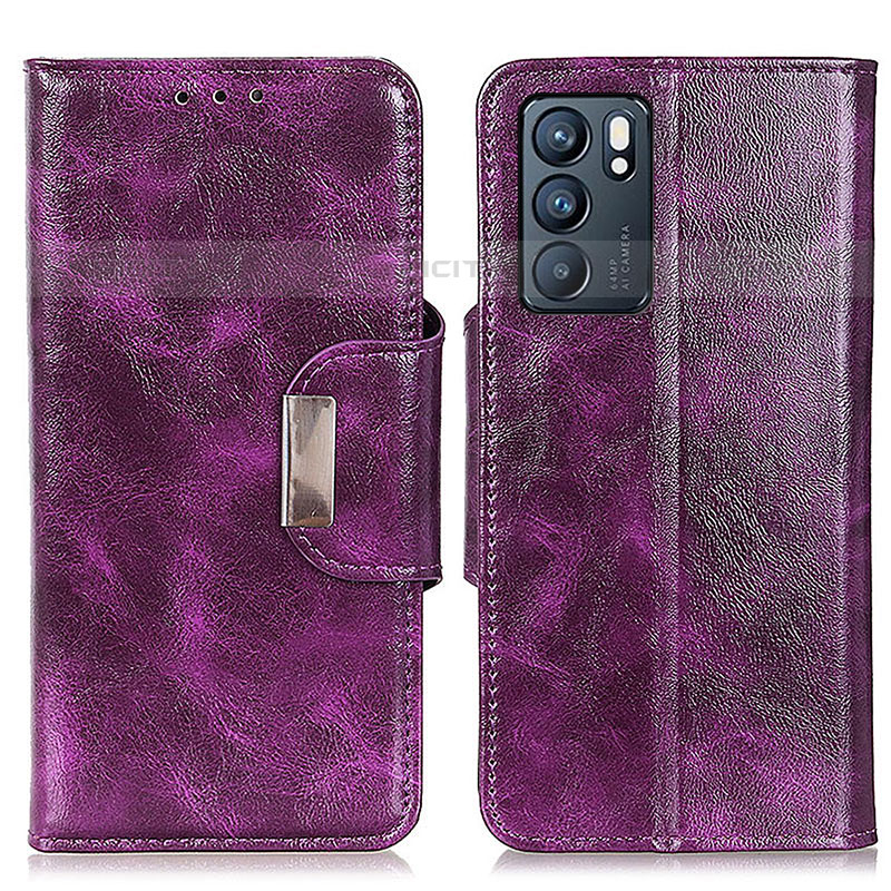 Funda de Cuero Cartera con Soporte Carcasa N04P para Oppo Reno6 5G