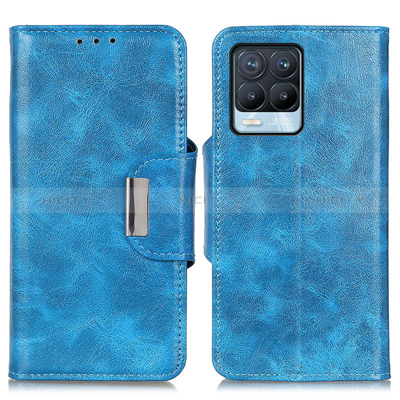 Funda de Cuero Cartera con Soporte Carcasa N04P para Realme 8 Pro Azul Cielo