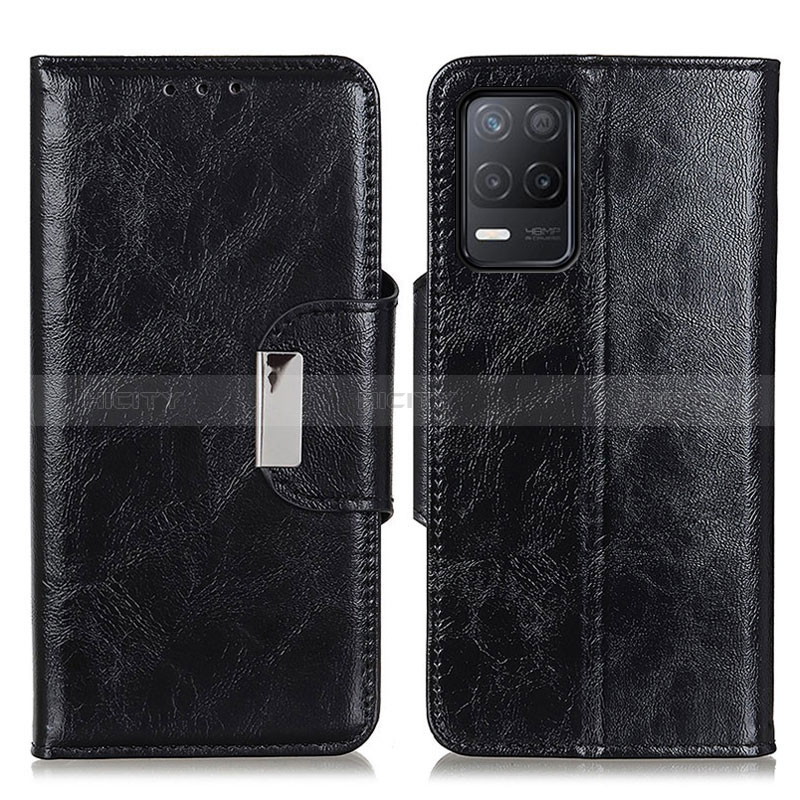 Funda de Cuero Cartera con Soporte Carcasa N04P para Realme 8s 5G Negro