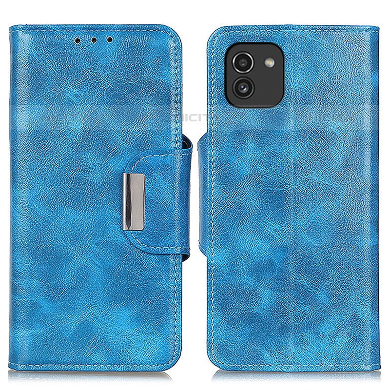 Funda de Cuero Cartera con Soporte Carcasa N04P para Samsung Galaxy A03 Azul Cielo