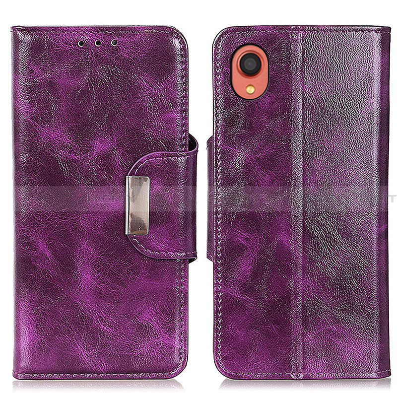 Funda de Cuero Cartera con Soporte Carcasa N04P para Samsung Galaxy A22 5G SC-56B Morado