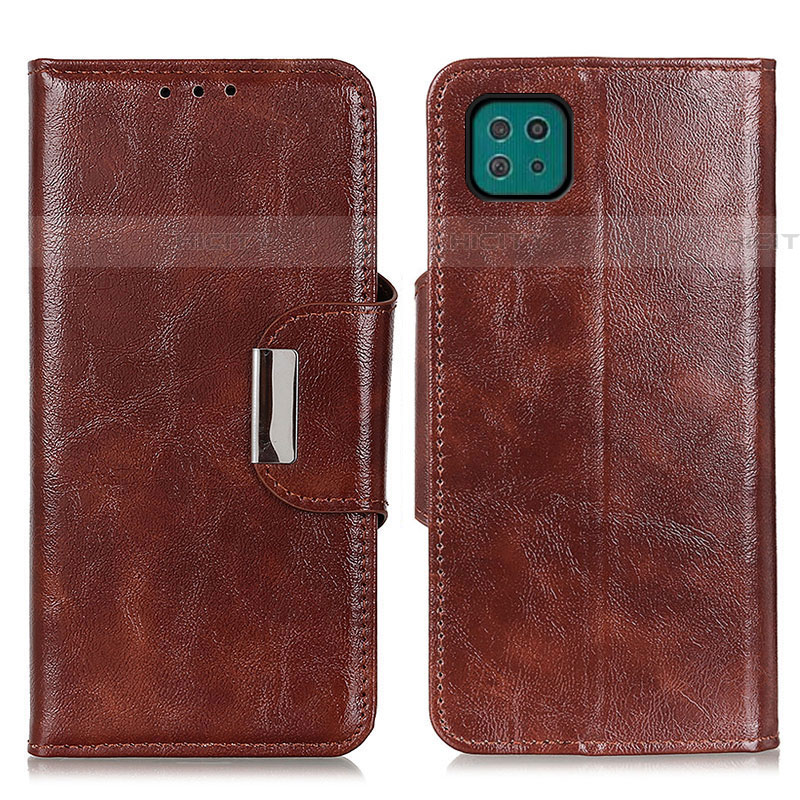 Funda de Cuero Cartera con Soporte Carcasa N04P para Samsung Galaxy F42 5G Marron