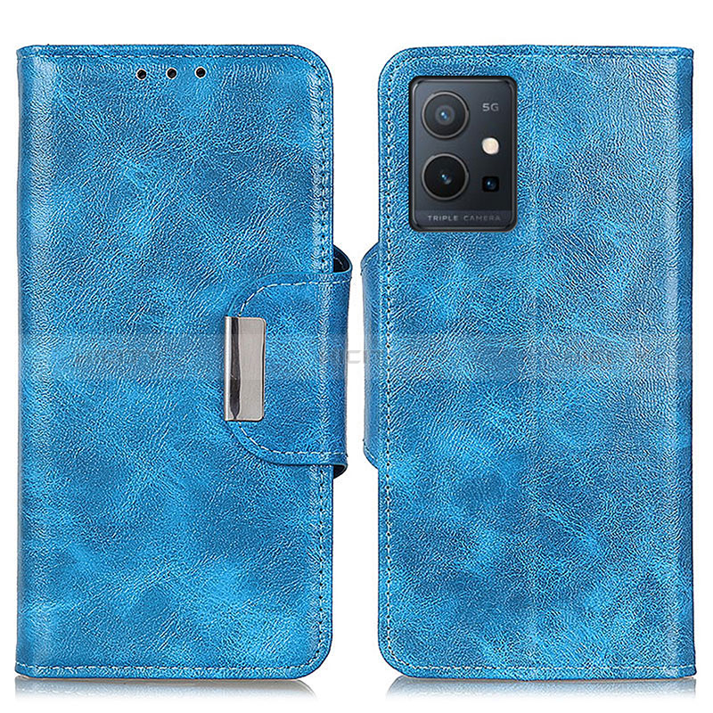 Funda de Cuero Cartera con Soporte Carcasa N04P para Vivo Y75 5G Azul Cielo