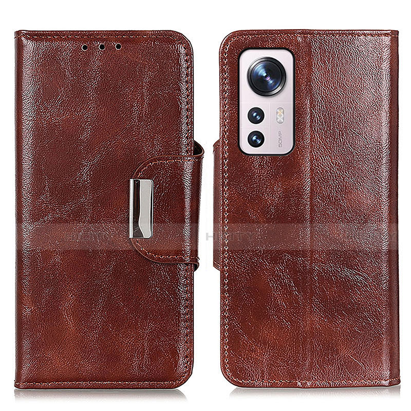 Funda de Cuero Cartera con Soporte Carcasa N04P para Xiaomi Mi 12 5G Marron