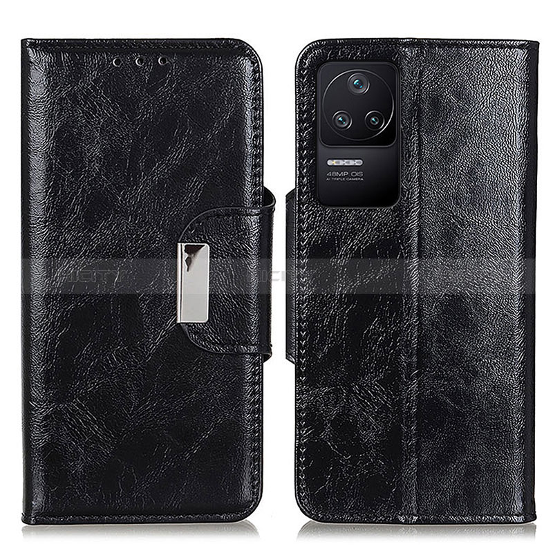 Funda de Cuero Cartera con Soporte Carcasa N04P para Xiaomi Poco F4 5G Negro