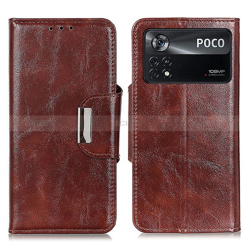 Funda de Cuero Cartera con Soporte Carcasa N04P para Xiaomi Poco X4 Pro 5G