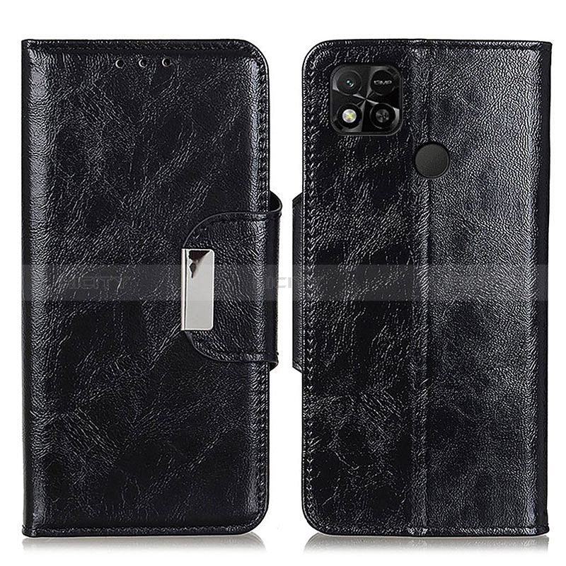 Funda de Cuero Cartera con Soporte Carcasa N04P para Xiaomi Redmi 9 India Negro