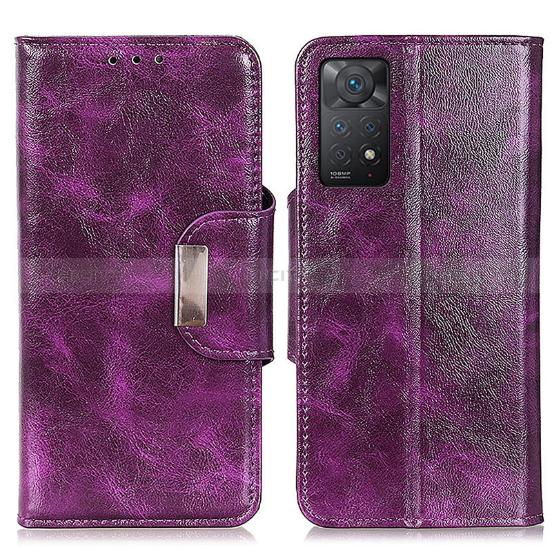 Funda de Cuero Cartera con Soporte Carcasa N04P para Xiaomi Redmi Note 11 Pro 4G Morado