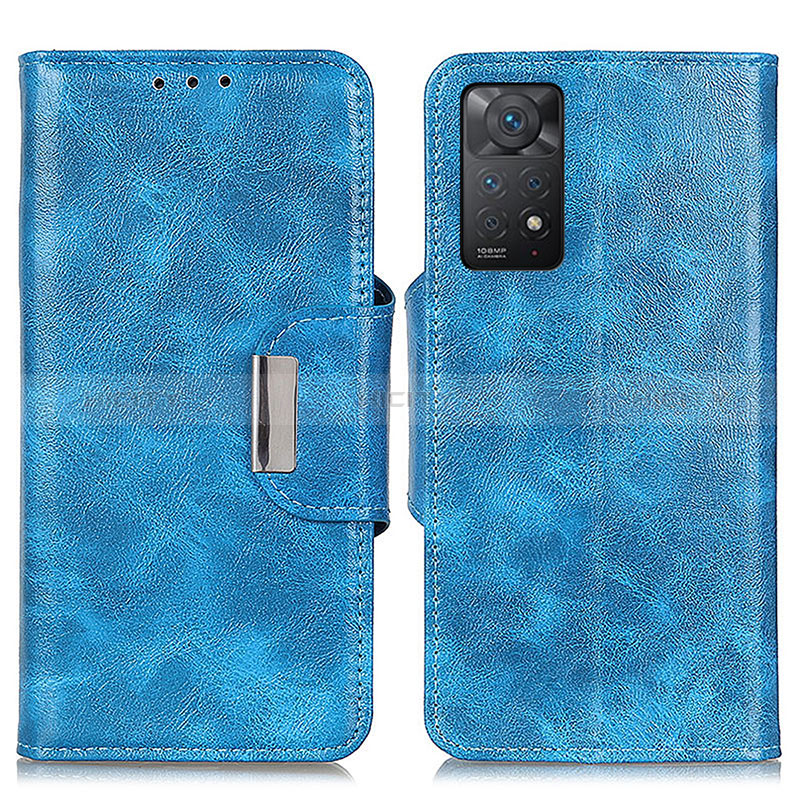 Funda de Cuero Cartera con Soporte Carcasa N04P para Xiaomi Redmi Note 11 Pro 5G Azul Cielo