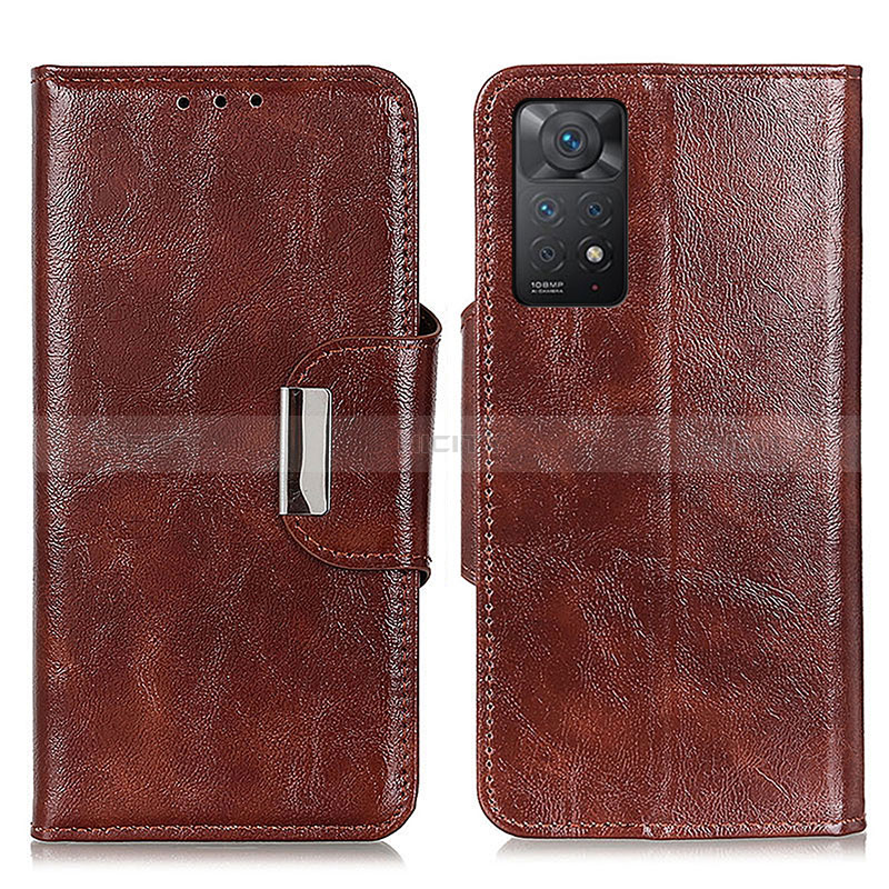 Funda de Cuero Cartera con Soporte Carcasa N04P para Xiaomi Redmi Note 12 Pro 4G Marron