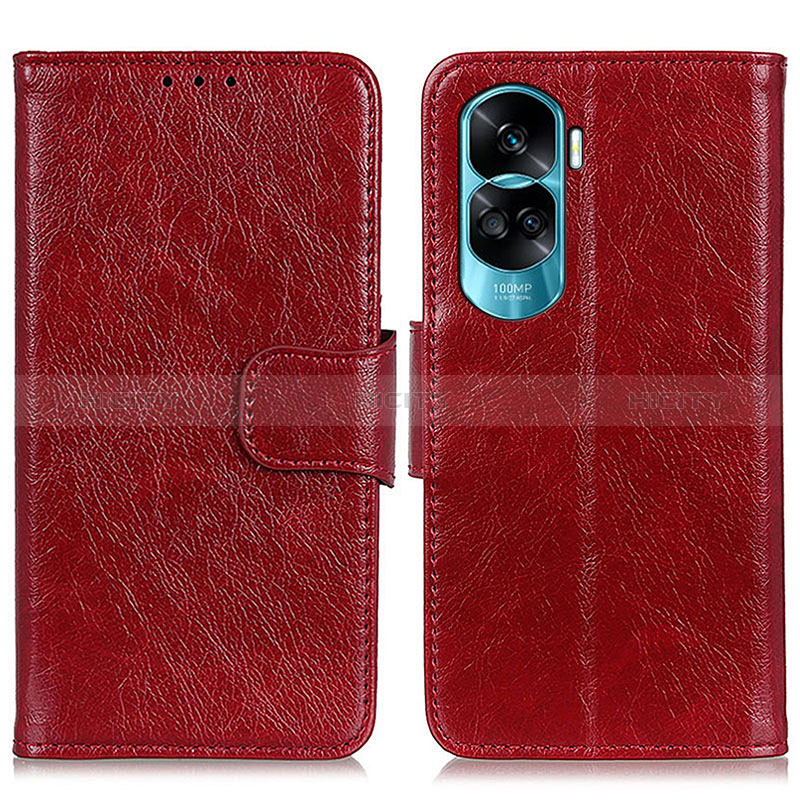 Funda de Cuero Cartera con Soporte Carcasa N05P para Huawei Honor 90 Lite 5G Rojo