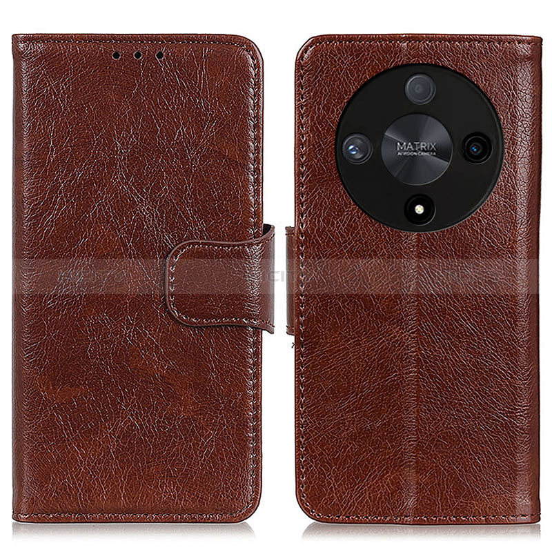 Funda de Cuero Cartera con Soporte Carcasa N05P para Huawei Honor X9b 5G Marron