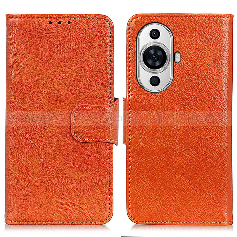 Funda de Cuero Cartera con Soporte Carcasa N05P para Huawei Nova 11 Ultra Naranja