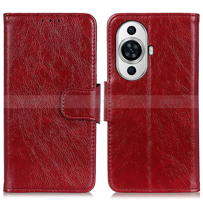 Funda de Cuero Cartera con Soporte Carcasa N05P para Huawei Nova 11 Ultra Rojo