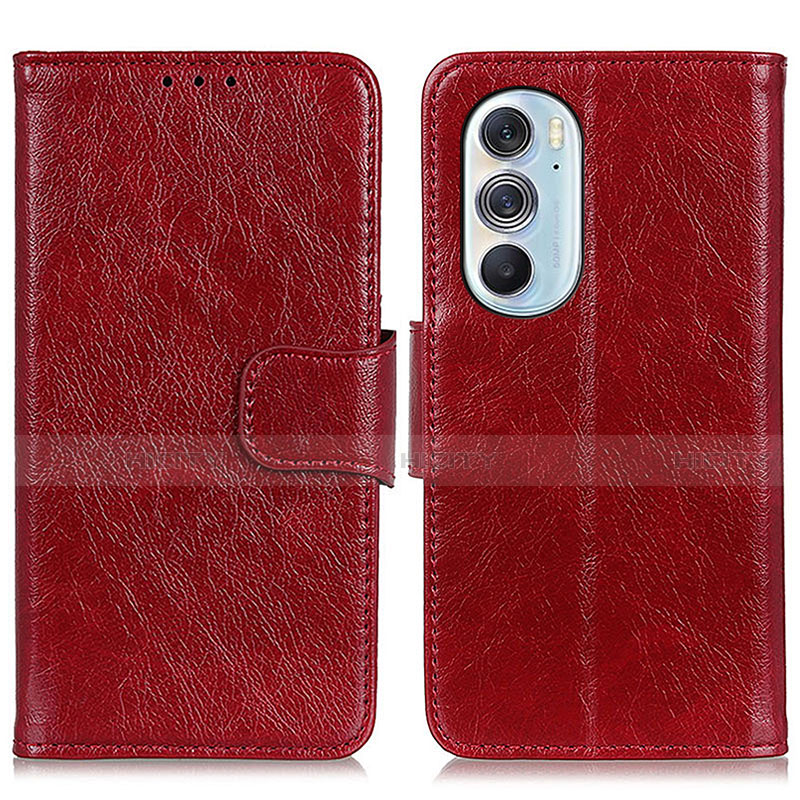 Funda de Cuero Cartera con Soporte Carcasa N05P para Motorola Moto Edge 30 Pro 5G Rojo