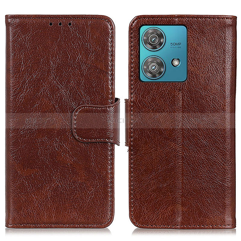 Funda de Cuero Cartera con Soporte Carcasa N05P para Motorola Moto Edge 40 Neo 5G Marron