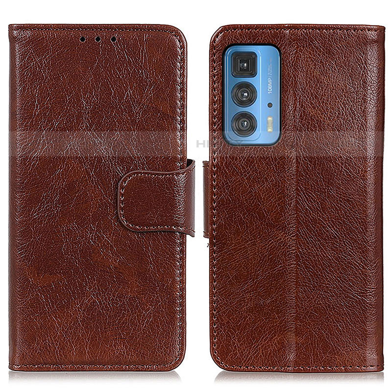 Funda de Cuero Cartera con Soporte Carcasa N05P para Motorola Moto Edge S Pro 5G Marron