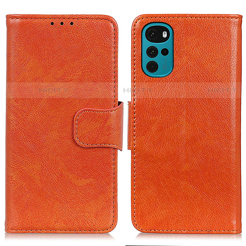 Funda de Cuero Cartera con Soporte Carcasa N05P para Motorola Moto G22 Naranja