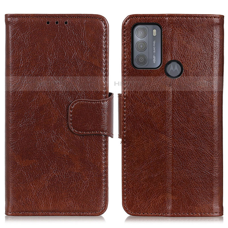 Funda de Cuero Cartera con Soporte Carcasa N05P para Motorola Moto G50 Marron