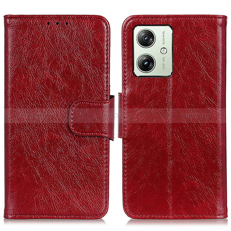 Funda de Cuero Cartera con Soporte Carcasa N05P para Motorola Moto G54 5G