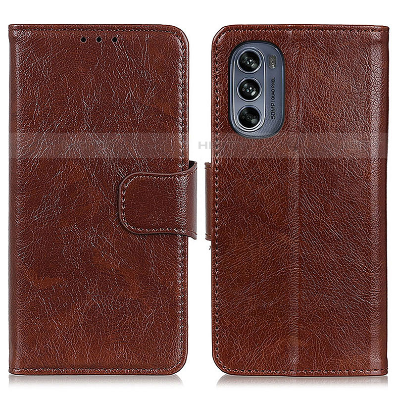 Funda de Cuero Cartera con Soporte Carcasa N05P para Motorola Moto G62 5G Marron